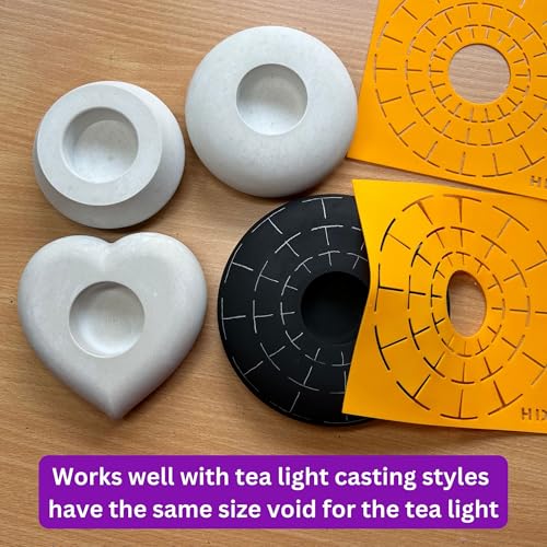 Mandala Dotting Stencils for Tea Light Candle Holder Castings - Happy Dotting Company - 2 Pack Contains a 18 Segment and 12 Segment silione templates for Making guidelines