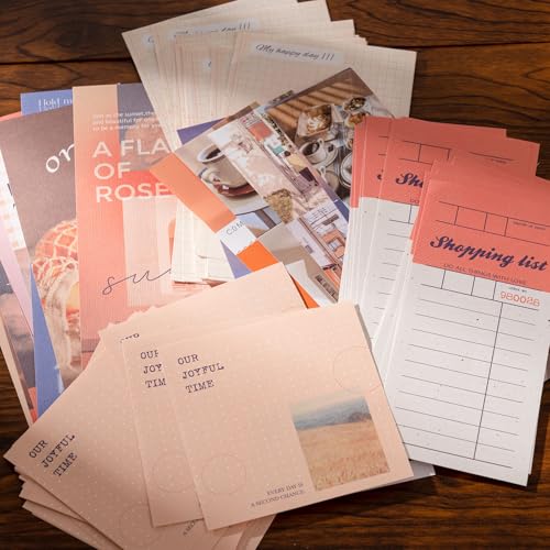 JOYCHOIC Scrapbooking Kit, Sunset Journaling Supplies, Junk Journal Materials, Large Aesthetic Scrapbook Collection for Women, Stationery DIY Arts Craft, Adults - color: Sunset