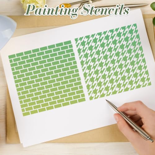 Texture Stencils for Crafts Reusable 16Pcs Stencils(5.9X5.9 inch) - color: Texture 13