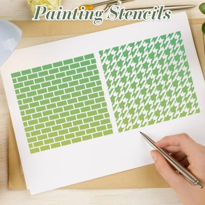 Texture Stencils for Crafts Reusable 16Pcs Stencils(5.9X5.9 inch) - color: Texture 13