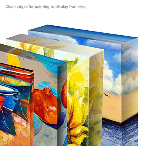 Creative Mark The Edge Deluxe Cotton 1-1/2" Deep Stretched Canvas for Painting, 40x40 Pack of 3, 14oz. Primed Weight, Universal Archival Priming, Medium Tooth, Hand-Stretched Canvas for Painters
