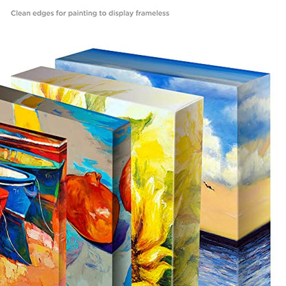 Creative Mark The Edge Deluxe Cotton 1-1/2" Deep Stretched Canvas for Painting, 8x10 Pack of 3, 14oz. Primed Weight, Universal Archival Priming, Medium Tooth, Hand-Stretched Canvas for Painters - size: 8x10"