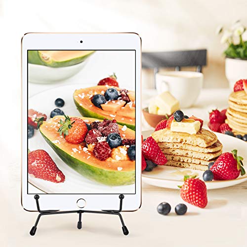 Mocoosy 4 Pack 6 Inch Improved Anti-Slip Plate Stands for Display | Black Plate Holder Stand, Picture Frame Holder Stand, Black Iron Easel Stands for Photo, Decorative Plate and Tabletop Arts - size: 6 Inch