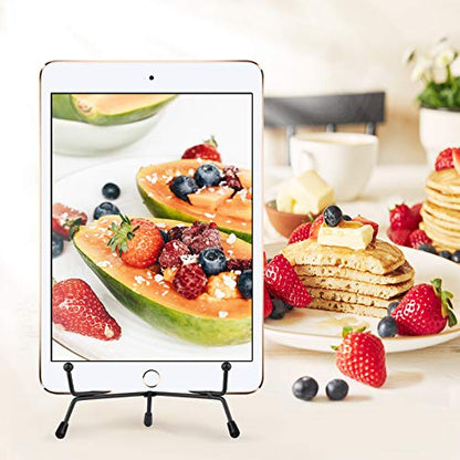 Mocoosy 4 Pack 6 Inch Improved Anti-Slip Plate Stands for Display | Black Plate Holder Stand, Picture Frame Holder Stand, Black Iron Easel Stands for Photo, Decorative Plate and Tabletop Arts - size: 6 Inch