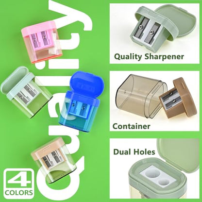Colored Pencil Sharpener Bulk for Kids Manual Handheld Crayon Sharpeners - style: 24Pcs Sharpeners - C