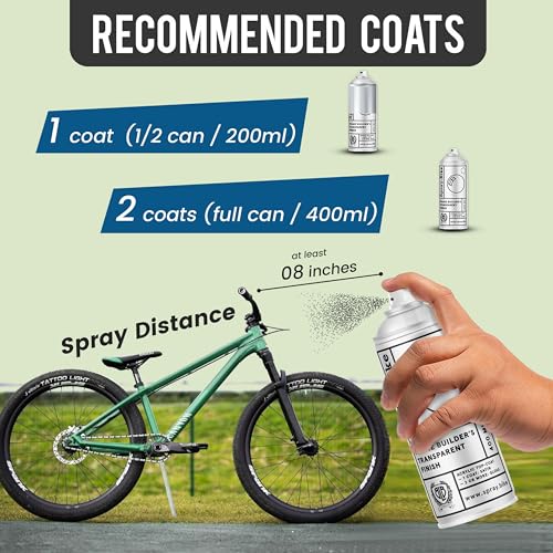 Spray.Bike Frame Builder's Transparent Finish - Clear Gloss | Protective Satin/Gloss Finish Spray for Steel, Aluminum, Carbon | Weatherproof Finishing Coat, 400ml - color: Clear - Gloss Finish