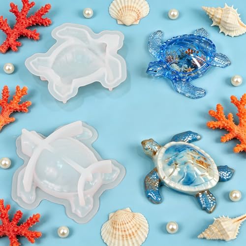 Sea Turtle Resin Molds, 2 Pack Ocean Animal Resin Crafting Molds - color: 2 Pcs sea turtle resin molds