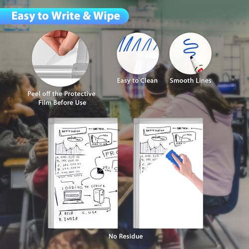 Maxtek Easel Whiteboard 40 x 28 in, Stand Tripod with Height Adjustable | Magnetic Dry Erase Surface, Flipchart Stand, Portable Tripod Easel for Office, Teaching, Home and Classroom - style: 40x28 White