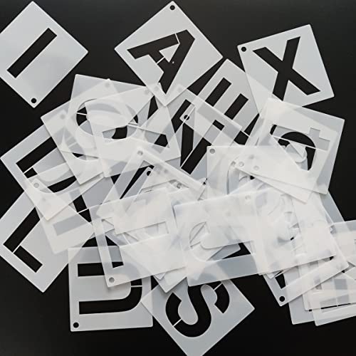 2 Inch Reusable Letter & Number Stencils - 36 Pcs Alphabet Art Craft Templates - size: Font Sizes:2 Inch