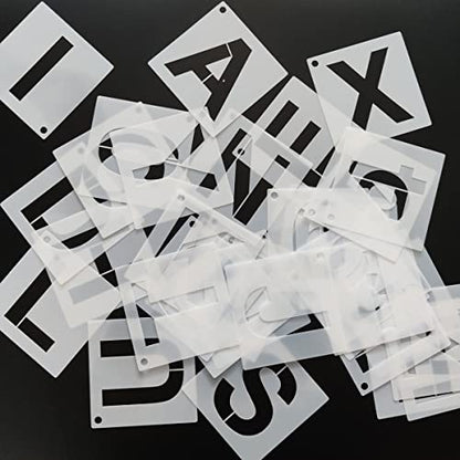 2 Inch Reusable Letter & Number Stencils - 36 Pcs Alphabet Art Craft Templates - size: Font Sizes:2 Inch