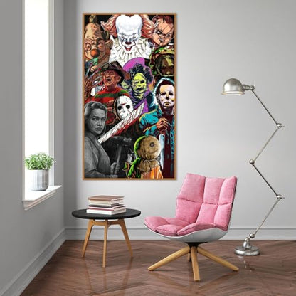 Kromaion Large Horror Diamond Art Kits for Adults, Halloween 5D Big Diamond Painting Kits for Adults Beginner, DIY Full Drill Gem Art Painting Diamond Dots for Home Wall Decor 15.7x25.5inch