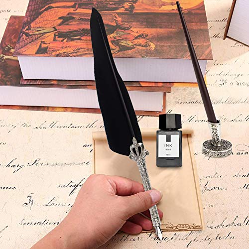 Calligraphy Set for Beginners, Wooden Dip Pen, Feather Quill, 19 Nibs, Ink Set, Gift Box