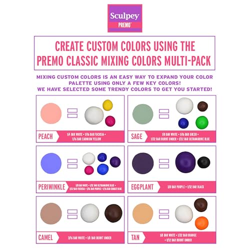 Sculpey Premo Multipack - 12 Shades Classic Mixing Colors 1oz Clay Bars - style: Classic