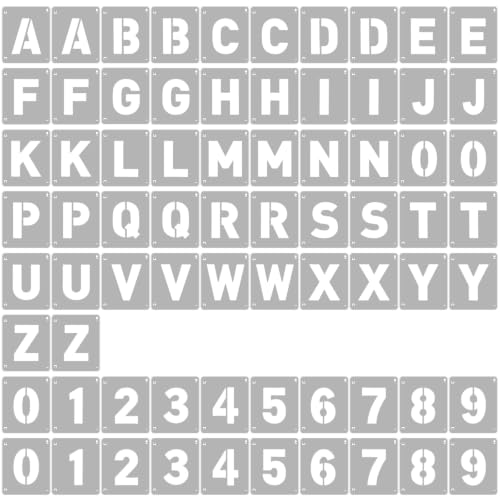 72 Pcs True 3 Inch Letter & Number Stencils - 2 Full Craft Stencil Sets | Reusable Alphabet Templates Interlocking Stencils(A-Z & 0-9) for Painting on Wood, Wall, Fabric, Rock, Sign, Craft Projects