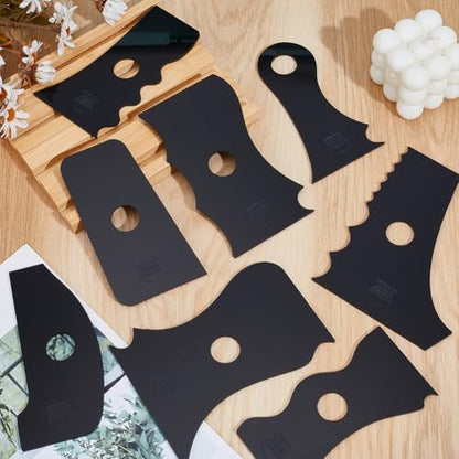 INFUNLY 8Pcs Acrylic Pottery Wheel Rib Tool 4.33x2.76 Regular Pottery Foot Shaper Trimming Tools Plastics Curved Shaping Tool for Carving Molding Clay for Family DIY Ceramics Supplies - style: 8pcs Wave