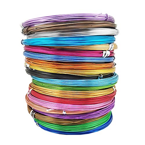 INSPIRELLE 20 Guage Aluminum Craft Wire 20 Colors Bendable Metal Wire - size: 20 Guage (0.8mm)