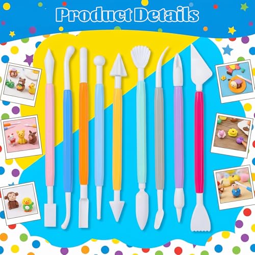 9 Pcs Air Dry Clay Tools Kit, Clay Sculpting Tools, Double-Ended Sculpting Tool for Kids & Adults Crafting & Styling