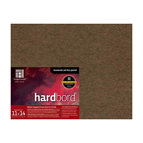 Ampersand Museum Series Hardbord for Painting and Mounting, 3/4 Inch Depth Cradle, 11X14 Inch (AMHBC11) - color: 3/4 Inch Depth, size: 11X14