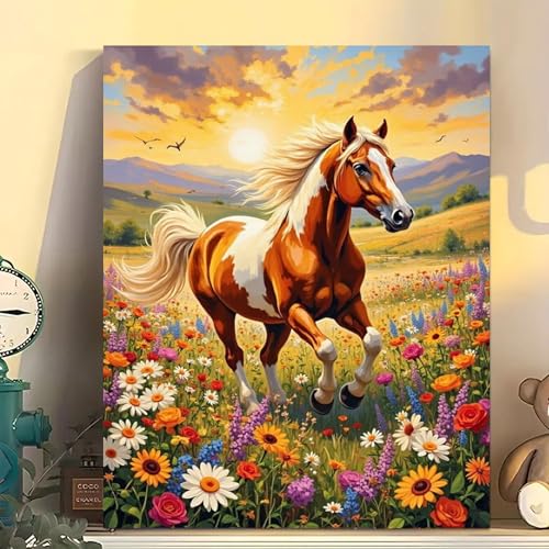 Arttoplus Horse Paint by Numbers Kit for Adults Beginner 16x20 inch - color: MT22581-US