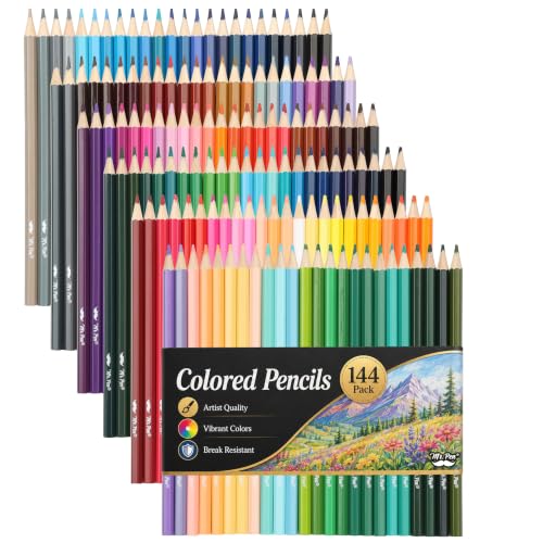 Mr. Pen- Colored Pencils, 144 Pack, Soft Core Professional Color Pencils | Vibrant Shades for Coloring Books, Artists, Kids, Adults & Beginners, Sketching, Shading, Blending & Drawing Supplies