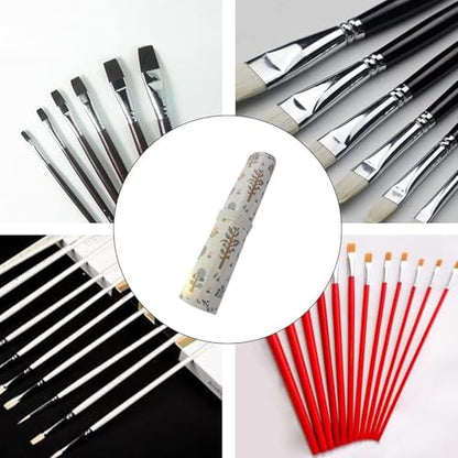 Paint Brush Holder Storage 20 Slots,Art Brush Roll Canvas Pouch,Roll Up Brush Bag Case,Paint Storage Canvas Pouch for Watercolor Gouache