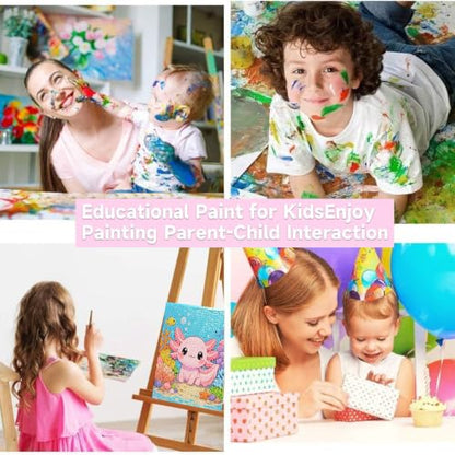 Arttoplus Axolotl Diamond Art Painting Kits for Kids with Frame 7x7 inch - color: CC1071-US
