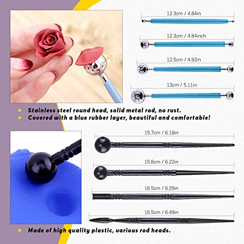 Swpeet 30Pcs Silicone Clay Sculpting Tool, Modeling Dotting Tool & Pottery Craft Ball Stylus Tool,Dotting Pottery Toolsfor Pottery Modeling, Smoothing Clay, Ceramics - color: N0.10 30Pcs Modeling Clay Sculpting Tools Kit