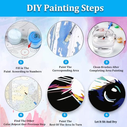 Artunion Framed Paint by Numbers Kit for Adults Beginners & Kids Ages 8-12,Colorful Raccoon Paint by Number with Frame,Animal Easy Paint by Numbers Kit on Canvas 10 * 10 Inch Without Easel - color: ZXT-387-F