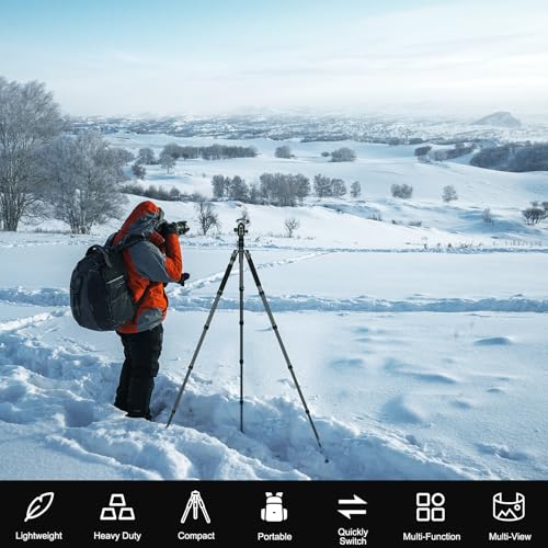 80/85 inches Heavy Duty Tripod for Camera Phone, 85" Camera Tripod Monopod - color: Black