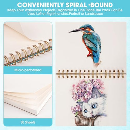 HONIBRA Watercolor Paper Pad 5.5" x 8.5", 30 Sheets 140lb/300gsm - size: 5.5" x 8.5"
