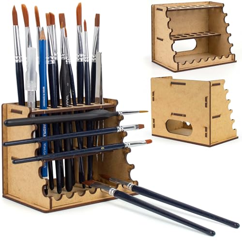 PROSCALE Brush Holder & Tool Organizer for Hobby, Miniatures & Art, Tabletop Paint Station Accessory for Brushes, Hobby Tools and Small Accessories, Clean Desk + Fast Access - color: 1x Brush and Tool Organizer