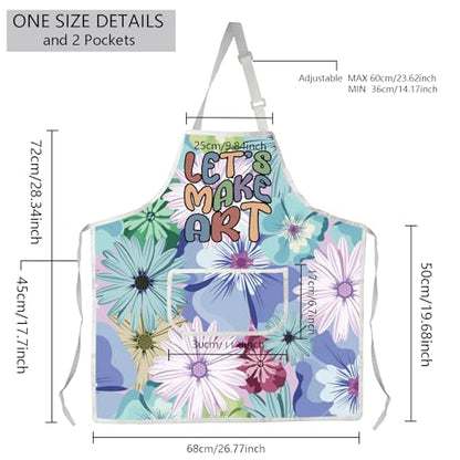 MBMSO Painting Artist Apron with Pockets Artist Painter Gifts Art Lover Gift for Art Teacher Student Painter Apron Waterproof - color: Let's Make Art Apron