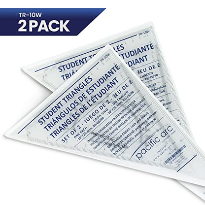 Pacific Arc - Triangle Set 10 Inch 30/60 & 45/90 - Student, Professional or DIY use. - 2 Pack - size: 10 Inches, style: 2 Pack