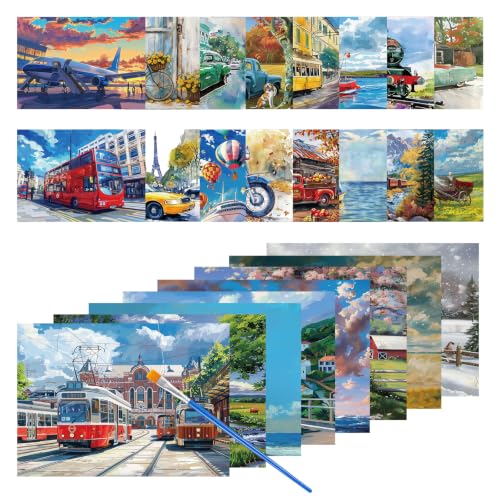 24Pcs Dementia Products for Elderly Reusable Water Painting Set for Seniors - color: Traffic