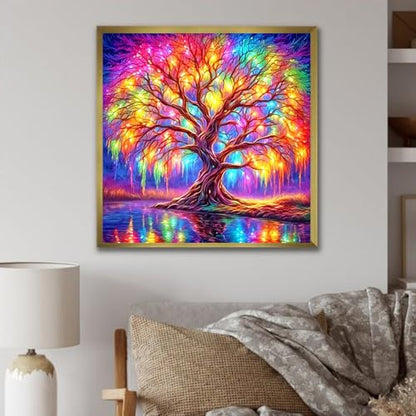 DIYCYCY Tree of Life Diamond Painting Kits for Adults Beginners 13.8x13.8in | Full Drill Diamond Art Kits,Round 5D DIY Diamond Dots Paintings, Diamonds Pictures Gem Art and Crafts Home Wall Decor