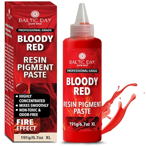 Bloody Red Epoxy Resin Pigment Paste XL (191g/6.7oz) – Opaque Epoxy Dye & High Concentration Coloring Paste, Mica Powder Alternative for Resin Art, Jewelry, Tumblers, River Tables & Crafts - color: Bloody Red XL