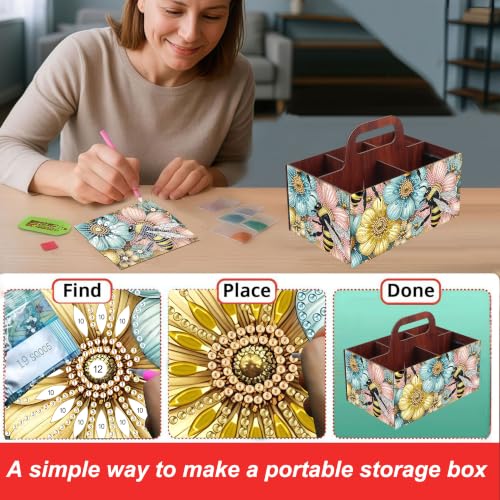 Bees DIY Diamond Painting Storage Box for Adults - color: Bees