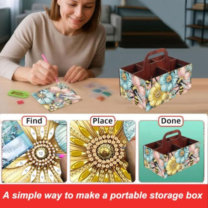 Bees DIY Diamond Painting Storage Box for Adults - color: Bees