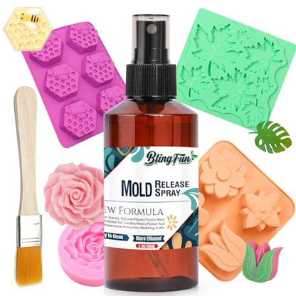 Silicone Mold Release Spray 5.07 fl oz – Non-Stick Resin & Epoxy Release Agent, Fast-Drying Candle Mold Release– Works on Rubber, Concrete, Soap Molds – Easy Cleanup