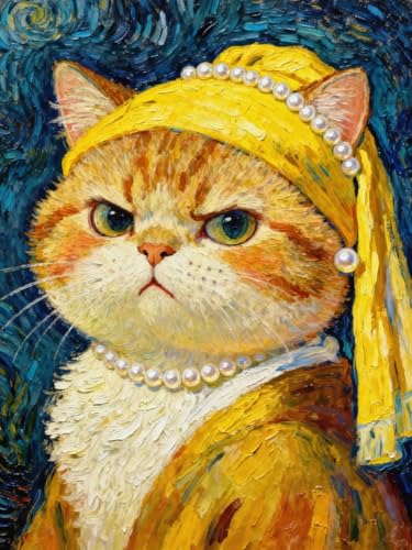 ZRIZQ Cat Paint by Numbers Kit for Adults Beginner,Animal,16x20 | Full set with wooden brushes,rolled canvas,rich paints.Calming activity.Beginner friendly.Just open and paint. - color: 16"X20"Rolled Canvas(Frameless)-Cat 18