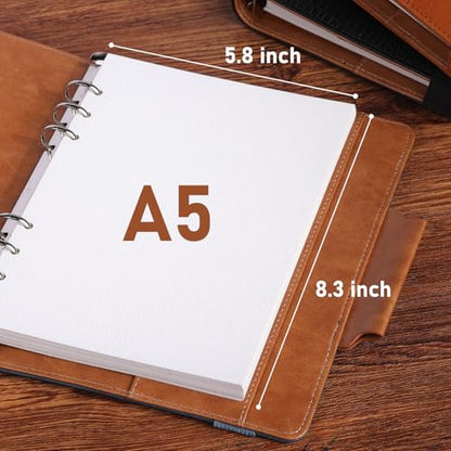 Watercolor Sketchbook A5 (8.3" x 5.8"), 24 Sheets 100% Cotton Cold Press 300GSM 140LB, Refillable Paper with Dual-Sided Consistent Texture, for Watercolor, Gouache, Acrylic & Mixed Media - color: Brown