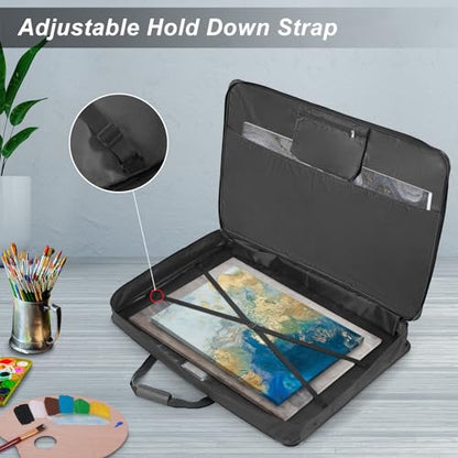 Premium Art Portfolio Case - 32" x 42" - Soft Sided - Foldable - Waterproof & Tear Resistant - Artwork, Photography, Sketch, LCD, Monitor, Solar Panel - Shoulder Straps & Handles - size: 32 x 42