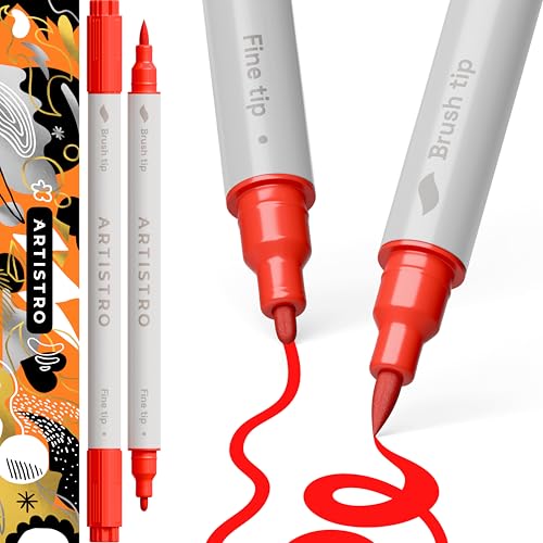 ARTISTRO Red Dual-Tip Acrylic Paint Pens - Set of 2 - color: Red