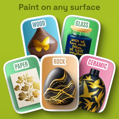 ARTISTRO Gold Paint Pens - Extra-Fine Tips - Set of 5 - color: Gold