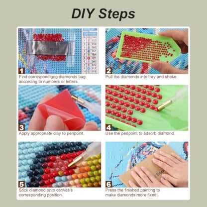 hill froeistung Landscape Scenery Diamond Art Painting Kits for Adults - color: HF-B013