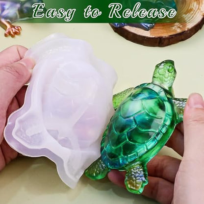 Animal Resin Molds, Set of 3 Frog Lizard Turle Casting Molds - color: 3 Pcs Animal Resin Molds