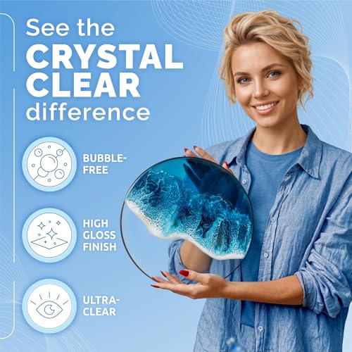 CRAFT RESIN 1 Gallon Crystal Clear Epoxy Resin Kit with Pumps - Food Safe & UV Resistant for DIY Art, Wood, Jewelry Making, Coasters, Mold Casting Resin Epoxy - Low Viscosity for Beginners & Pros | Low Viscosity, Self Leveling Casting Resin Epoxy for DIY
