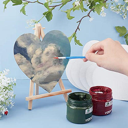 NBEADS 12 Pcs Heart Painting Canvas Panels, 5.9inch Blank Canvas Drawing Boards for Oil & Acrylic Painting Students Artist Hobby Painters and Beginners, 15x15cm - size: L.W: 6"×6"/Thi: 0.1"-Heart