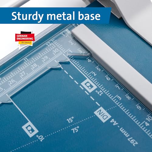 Dahle 507 Personal Rotary Trimmer, 12" Cut Length, 7 Sheet Capacity, Self-Sharpening, Automatic Clamp, German Engineered Paper Cutter - size: 12" Cut Length