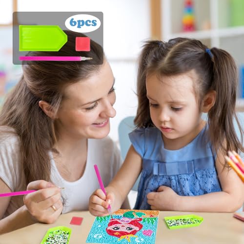 Labeol Diamond Art Kits for Kids Crafts for Girls Ages 6-8-10-12 Easy to DIY Creative Diamond Art Sticker Craft by Numbers Kits for Kids and Adult Beginners (Sweet) - style: Sweet